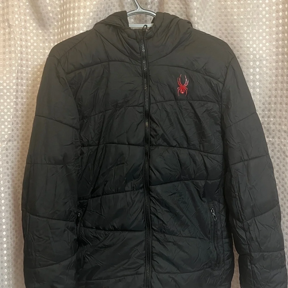 Spyder fleeced lined Puffer Jacket with Red Logo boys Sz XL (18/20) outdoors